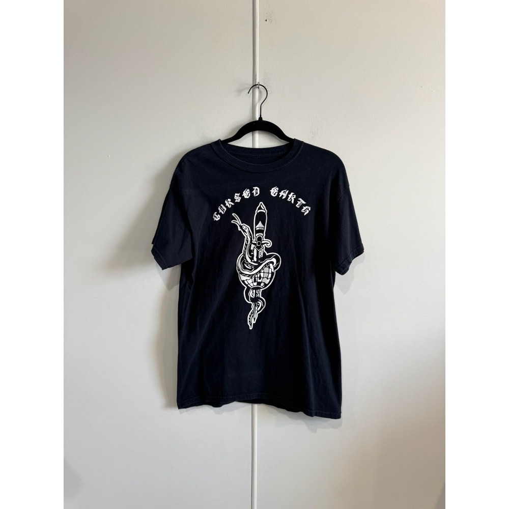 Cursed Earth Life Lair Regret‎ Shirt Mens Medium Black Band Tee T-Shirt Hardcore